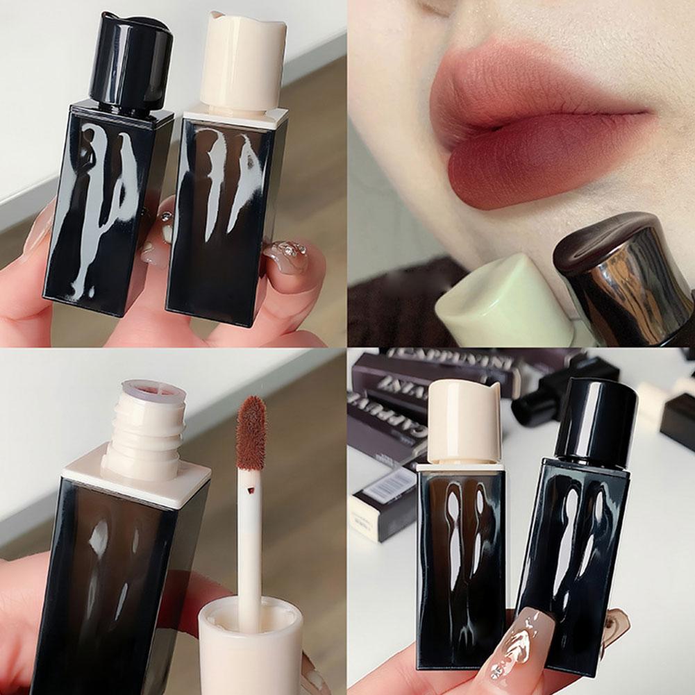thumbnail image 2 of SGACAI Lápiz labial líquido resistente al agua de color marrón oscuro mate aterciopelado R1N Z3, 2 of 7
