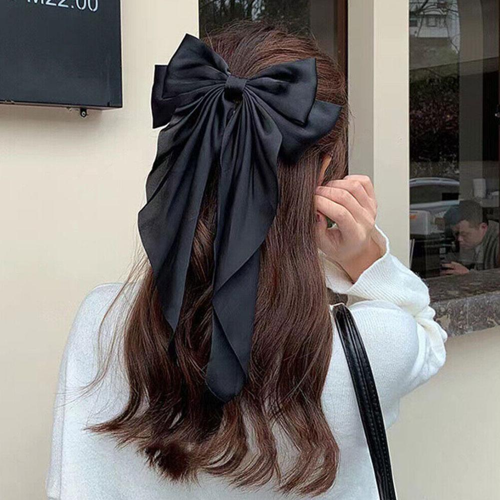 thumbnail image 2 of Wartleves Pasadores de cinta con lazo grande para mujer, horquillas de acero, pinzas para el cabello de satén, accesorios para el cabello MEJOR, 2 of 7