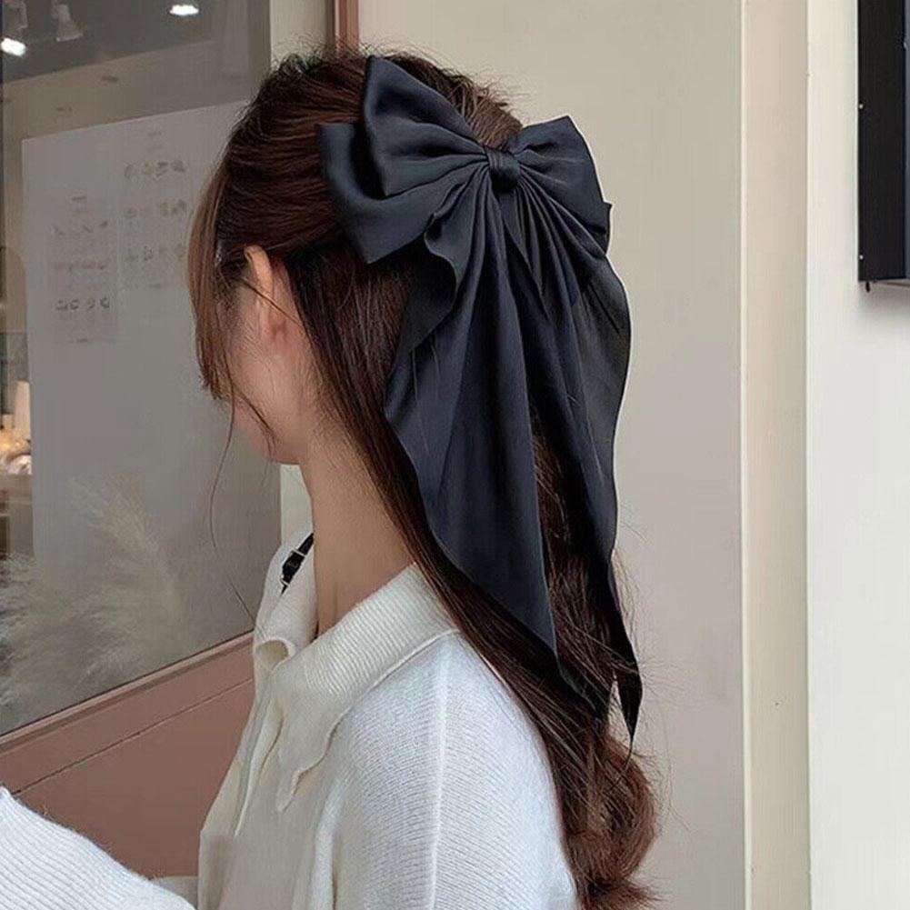 thumbnail image 5 of Wartleves Pasadores de cinta con lazo grande para mujer, horquillas de acero, pinzas para el cabello de satén, accesorios para el cabello MEJOR, 5 of 7