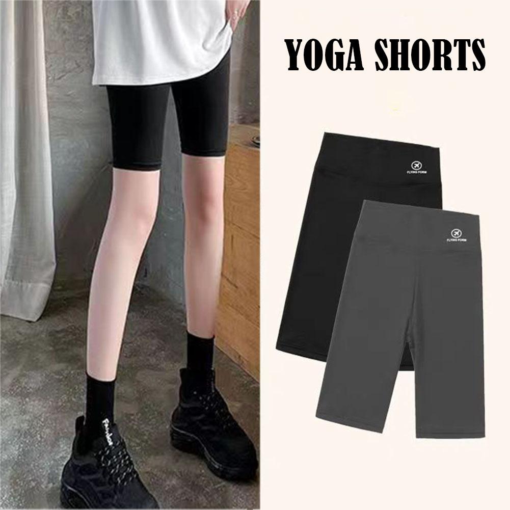 thumbnail image 3 of Wartleves Pantalones cortos de yoga de cintura alta para mujer, con bolsillo, para gimnasio, ciclismo, pantalones de motociclista, deportes de moda, 3 of 7