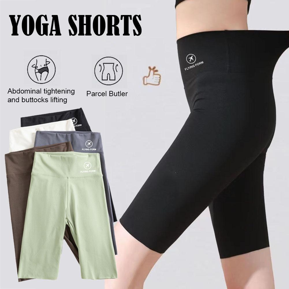 thumbnail image 4 of Wartleves Pantalones cortos de yoga de cintura alta para mujer, con bolsillo, para gimnasio, ciclismo, pantalones de motociclista, deportes de moda, 4 of 7