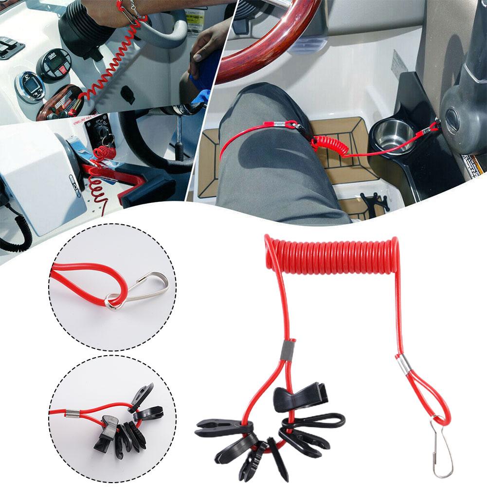 thumbnail image 3 of Ruifaya Un interruptor de parada de motor de barco con clip de seguridad para cordón de seguridad }τ щ un motor fueraborda para, 3 of 7