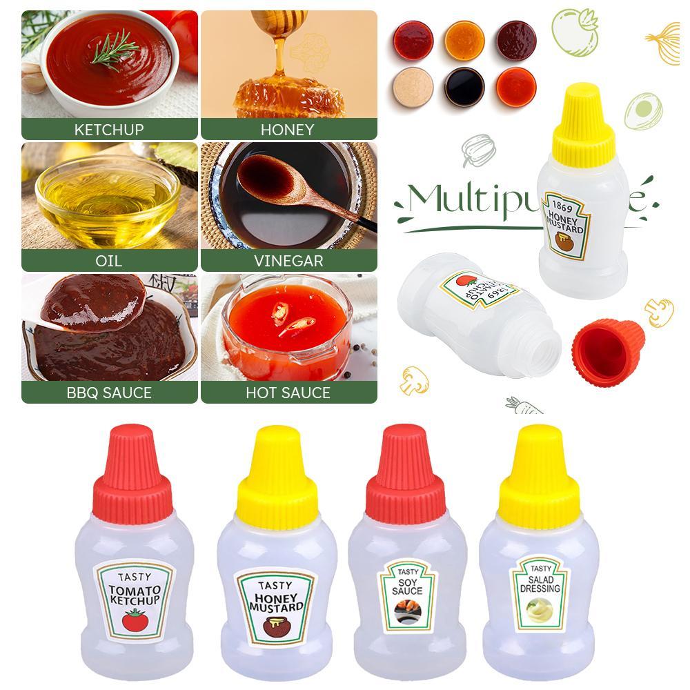 thumbnail image 3 of Wartleves Botellas para salsa ZOHIKO en miniatura, botellas para ketchup en miniatura con tapa de rosca resistente, envases rellenables para ketchup, miel y ensaladas, botellas para condimentos en min, 3 of 7