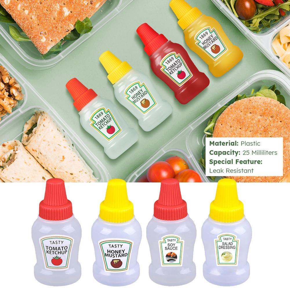 thumbnail image 5 of Wartleves Botellas para salsa ZOHIKO en miniatura, botellas para ketchup en miniatura con tapa de rosca resistente, envases rellenables para ketchup, miel y ensaladas, botellas para condimentos en min, 5 of 7