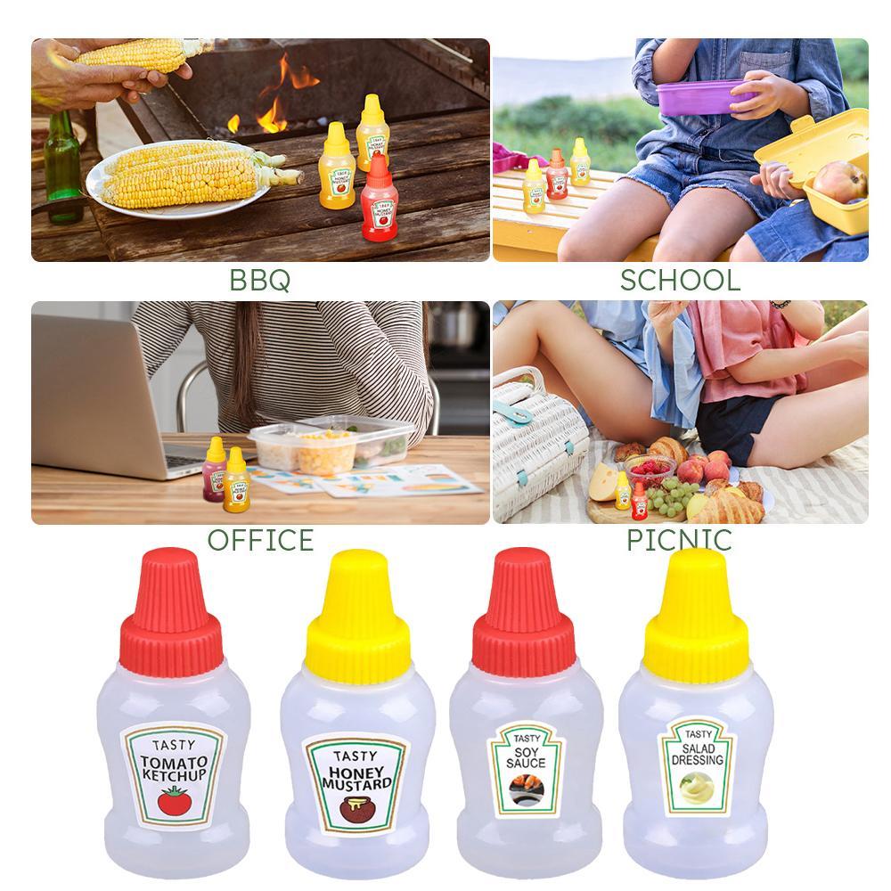 thumbnail image 4 of Wartleves Botellas para salsa ZOHIKO en miniatura, botellas para ketchup en miniatura con tapa de rosca resistente, envases rellenables para ketchup, miel y ensaladas, botellas para condimentos en min, 4 of 7