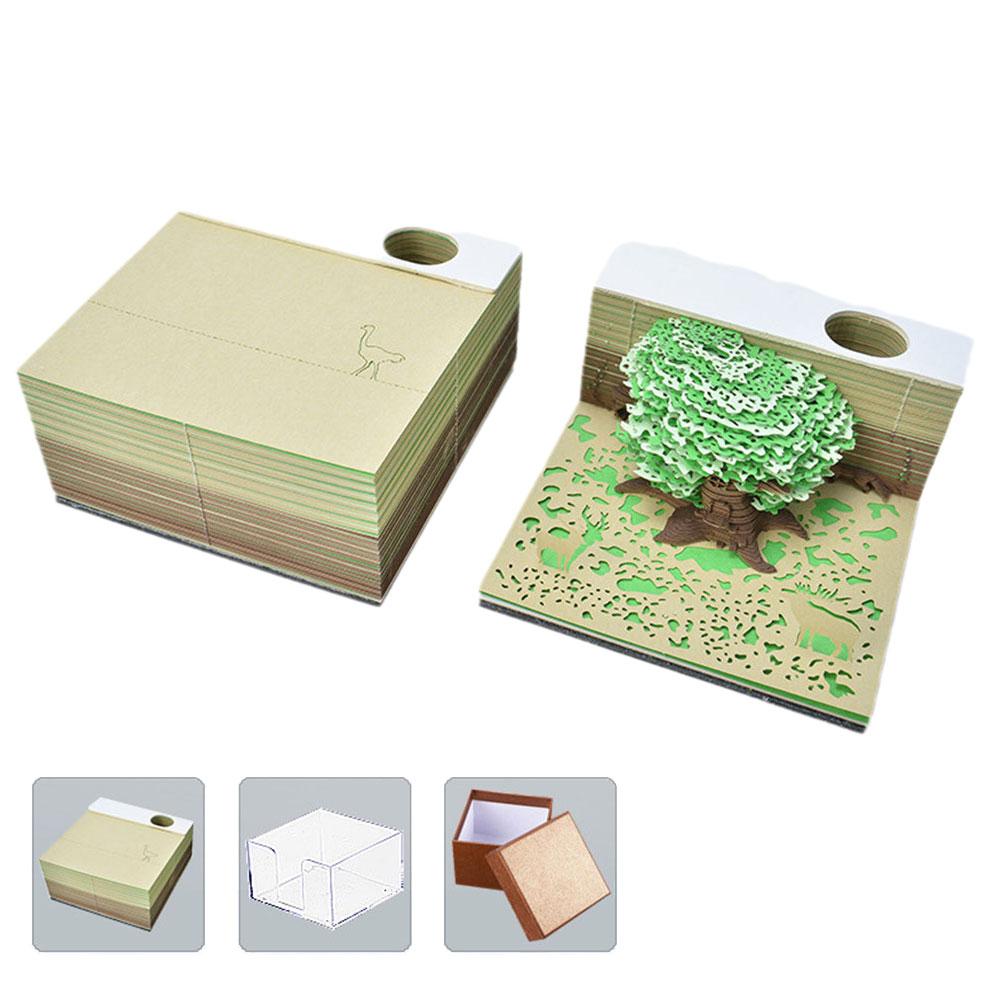 thumbnail image 5 of Wartleves Bloc de notas Kawaii Calendario 3D 2024 Jungle Secret - Treehouse Pad Memo & For, 5 of 7