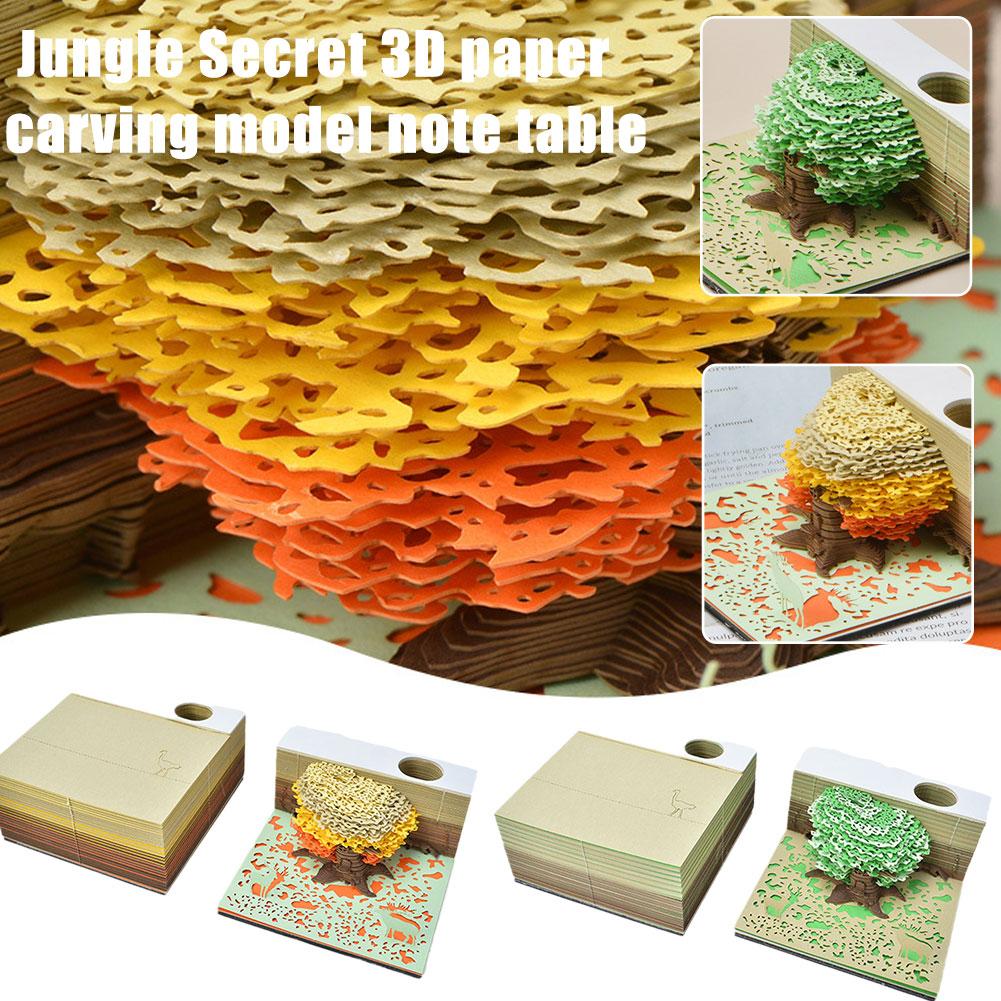 thumbnail image 2 of Wartleves Bloc de notas Kawaii Calendario 3D 2024 Jungle Secret - Treehouse Pad Memo & For, 2 of 7