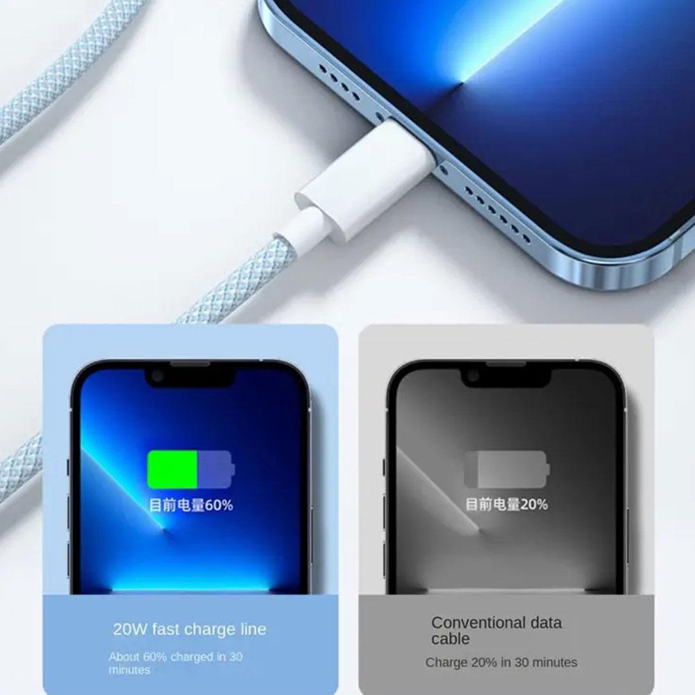 thumbnail image 2 of Ruifaya Cable USB C original para iPhone 15 Pro Max iPad PD Turbo Cable de carga 60W, 2 of 7