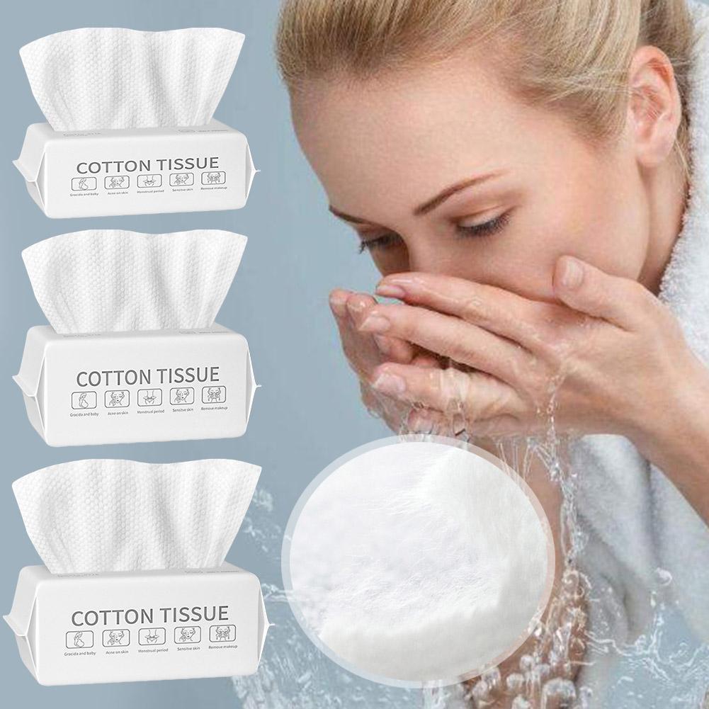 thumbnail image 3 of SGACAI Toalla facial desechable de algodón para maquillaje, seca y húmeda, pañuelo facial portátil para lavar y limpiar, 3 of 7
