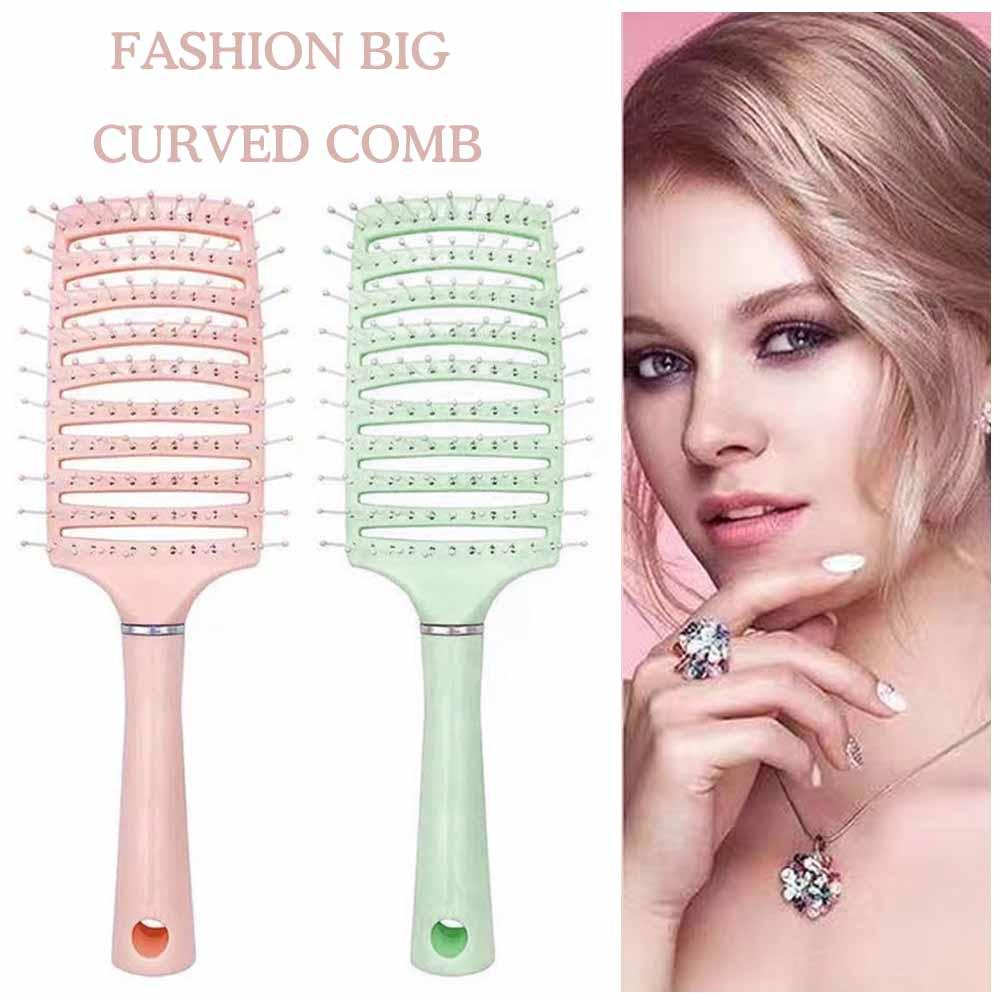 thumbnail image 2 of Wartleves Peine grande curvo de moda Peine para peinado de cabello rizado y esponjoso NUEVO Cojín para el cabello, 2 of 7