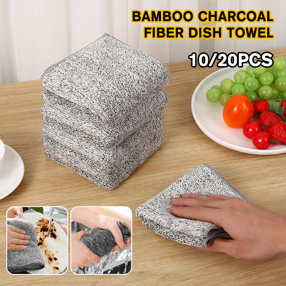 thumbnail image 2 of Wartleves Paños de cocina de fibra de carbón de bambú 1020 piezas para una limpieza eficiente del hogar UKGJ, 2 of 7