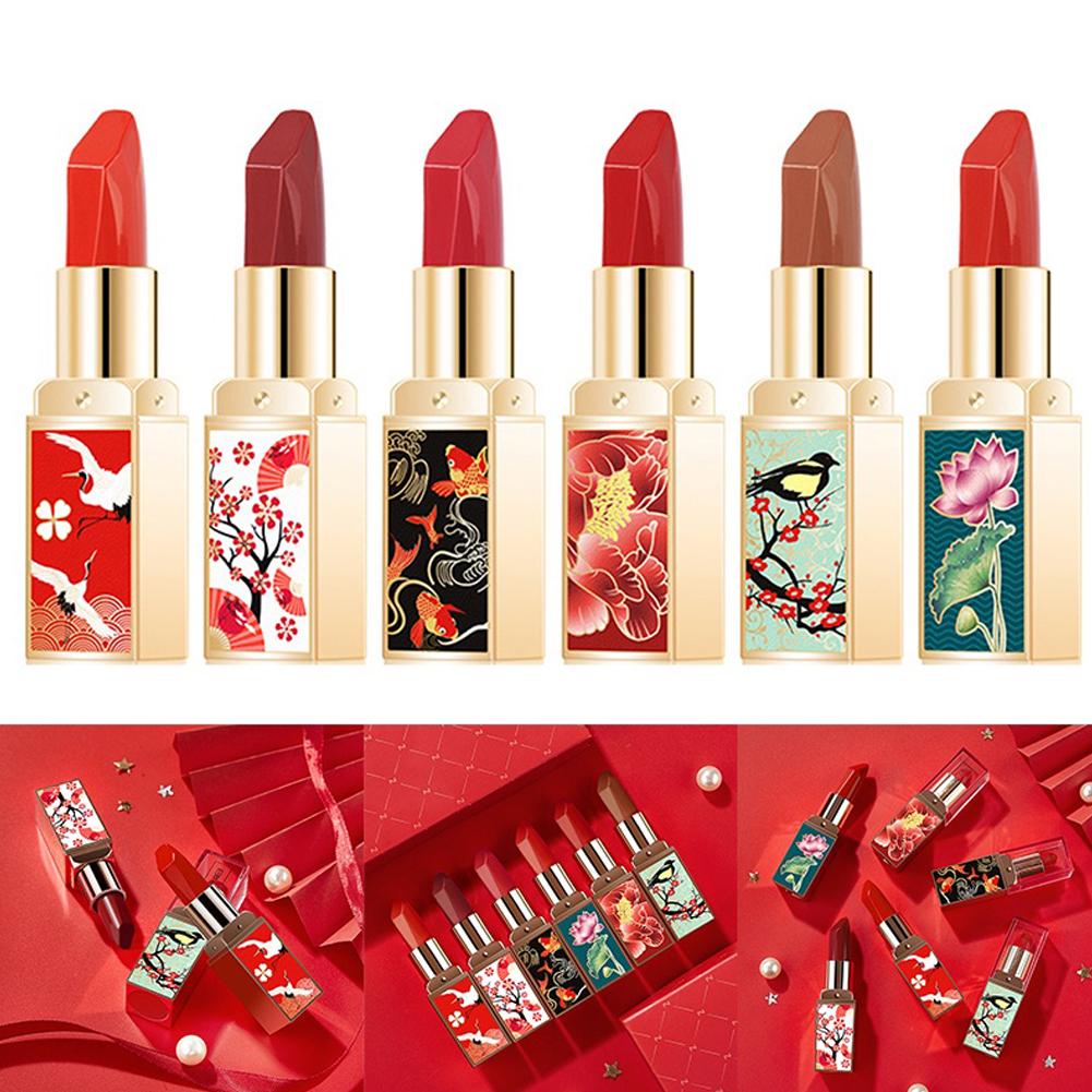 thumbnail image 4 of Ruifaya Kit de lápiz labial de estilo chino mate aterciopelado para mujer, regalo, colorete resistente al agua, 4 of 7