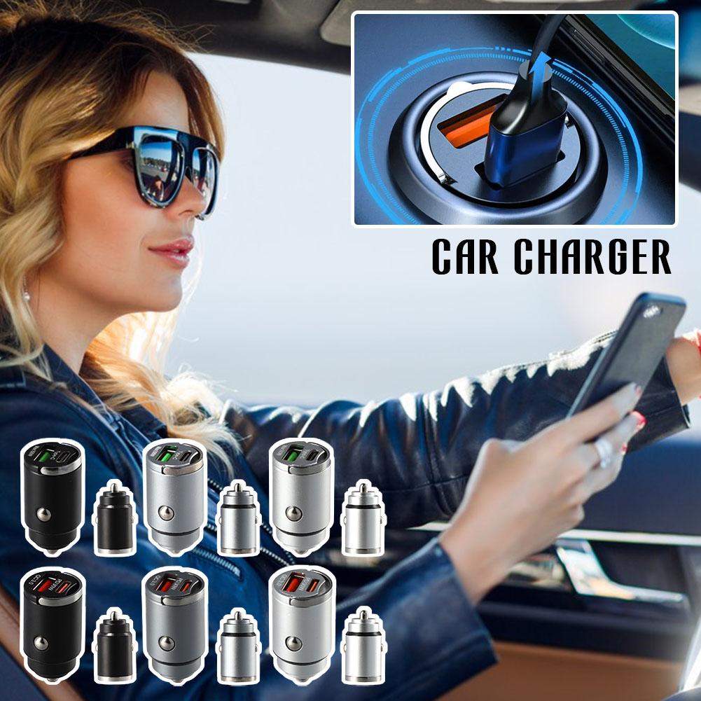 thumbnail image 4 of Ruifaya 1 cargador de coche USB tipo C de carga rápida 30 W/100 W QC3.0 PD Mini adaptador de puerto dual, 4 of 7