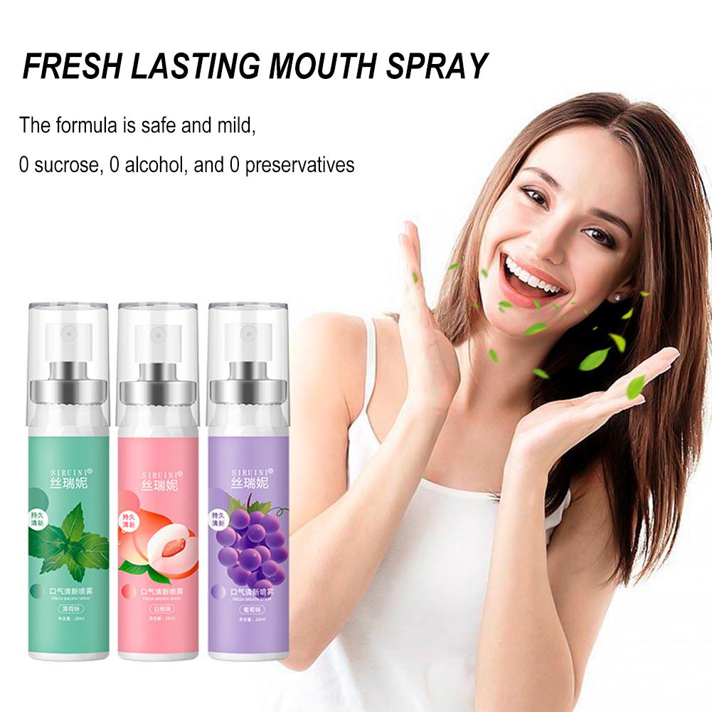 thumbnail image 2 of Ruifaya Desodorantes en aerosol bucal Aliento fresco Sabor uva y melocotón Cuidado refrescante bucal=, 2 of 7