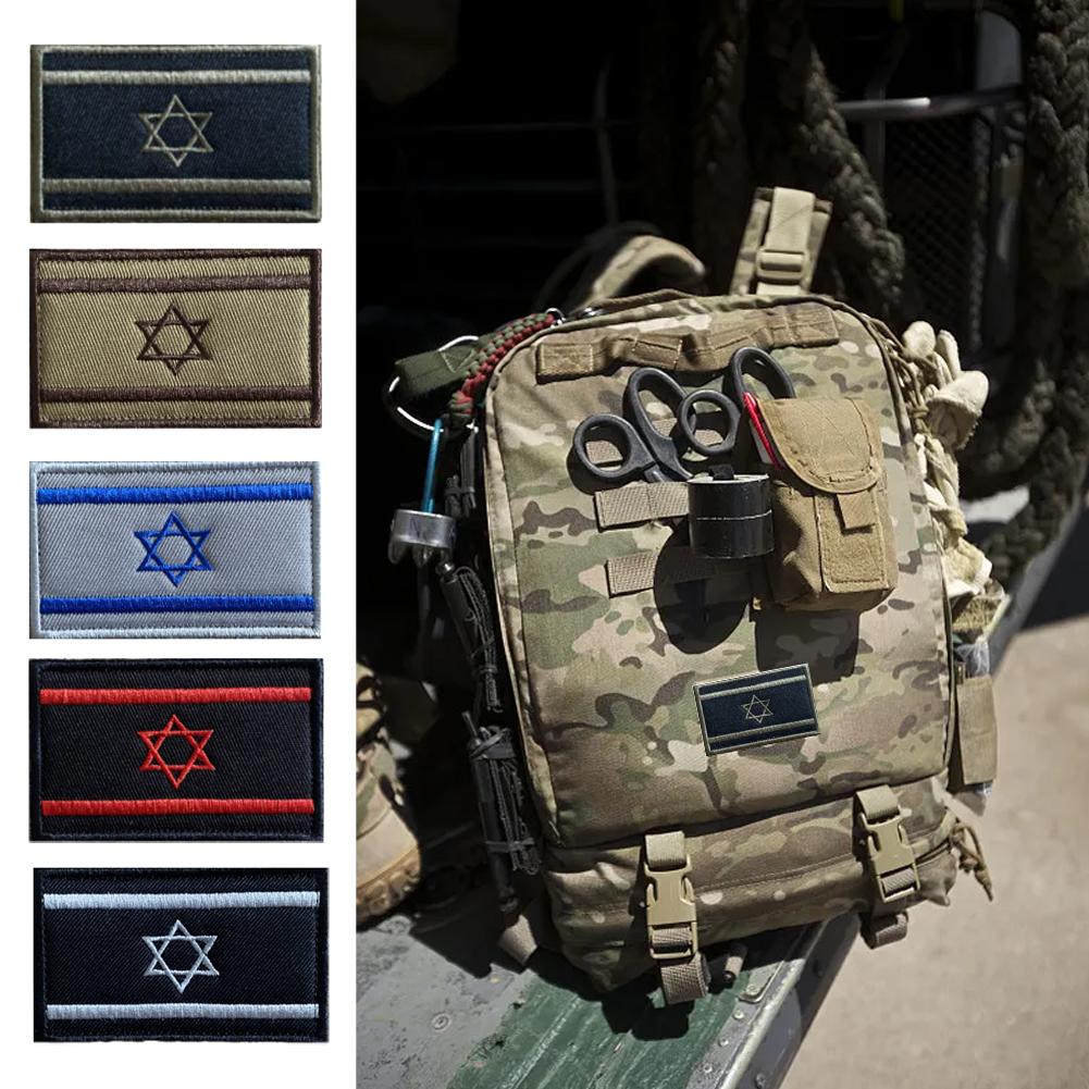 thumbnail image 2 of Wartleves Parche de bandera de Israel para planchar, coser, estrella de David, insignia bordada judía de Jerusalén^*, 2 of 7