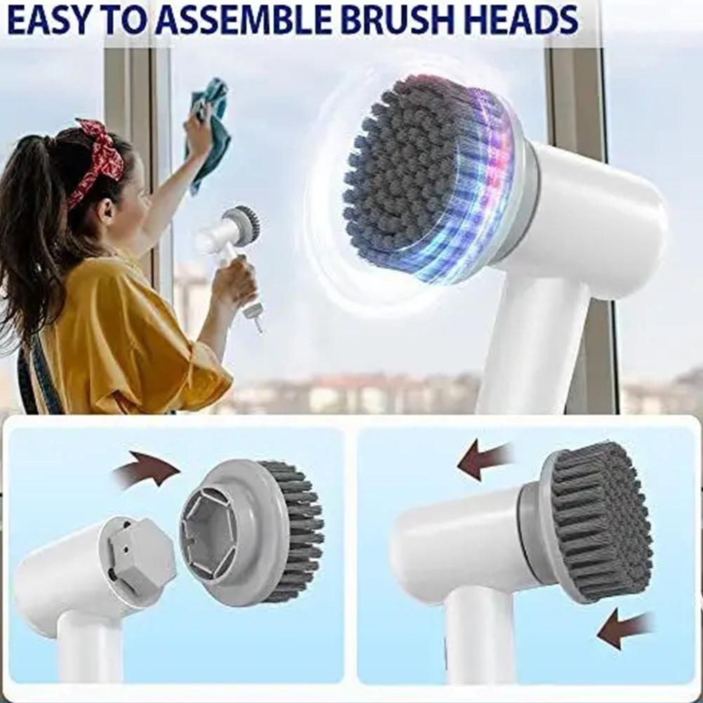 Cordless Power Scrubber 7 In 1 Multipurpose Electric Spin Cleaner with 8  Replacement Brush Heads Rotatable for Bathroom Tub Tile - AliExpress