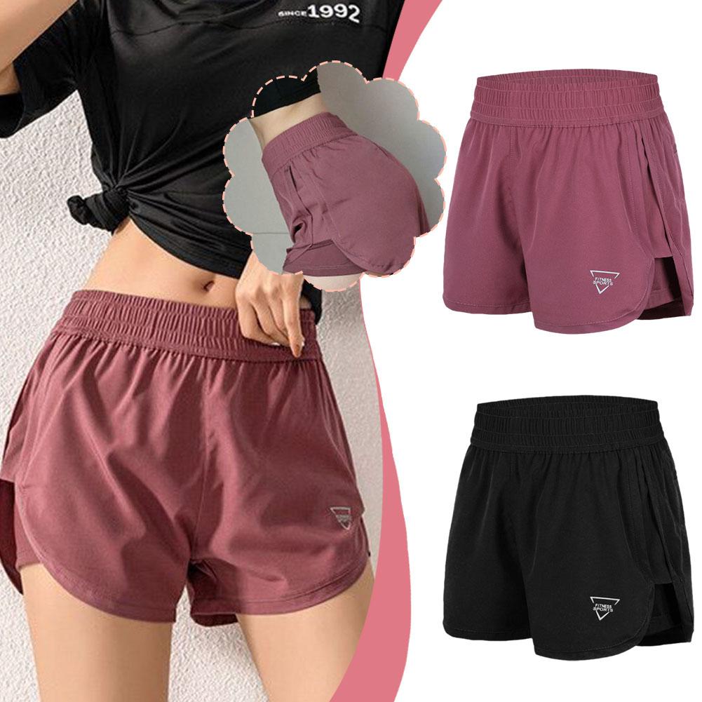 thumbnail image 2 of SGACAI Pantalones cortos elásticos de doble capa para yoga, gimnasio y deportes para mujer, tallas nuevas S4, 2 of 7
