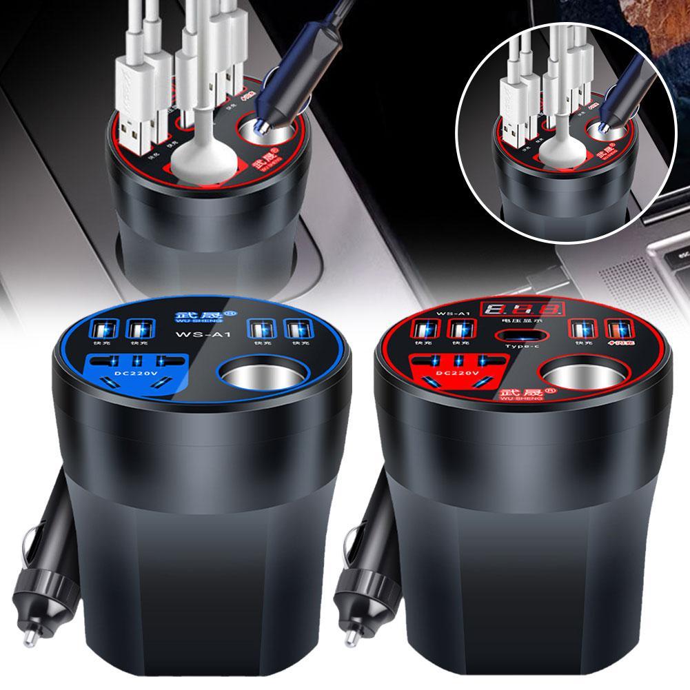 thumbnail image 2 of Wartleves Inversor de corriente digital para automóvil de 200 W, inversor multifuncional integrado UKGJ✨., 2 of 7