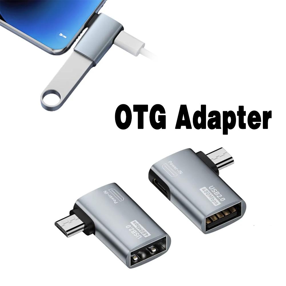 thumbnail image 3 of SGACAI Adaptador de cable OTG 4K con ángulo de 90 grados y micro USB GXW USB OTG a S7I3, 3 of 7