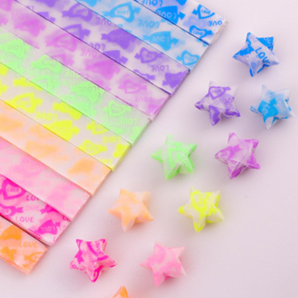 thumbnail image 4 of Wartleves 210 hojas de papel de origami luminoso con estrellas, tiras de 10 colores, papel plegable Lucky Star, 4 of 7