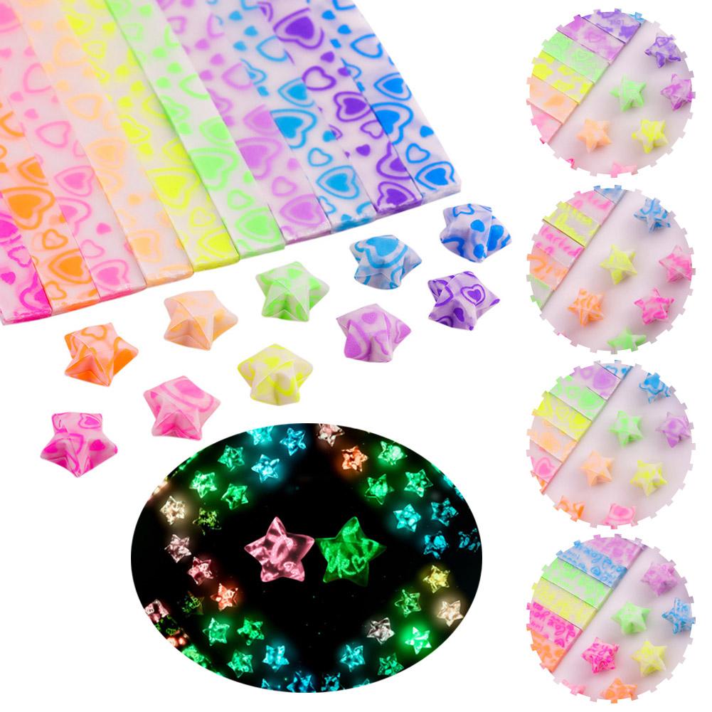 thumbnail image 2 of Wartleves 210 hojas de papel de origami luminoso con estrellas, tiras de 10 colores, papel plegable Lucky Star, 2 of 7