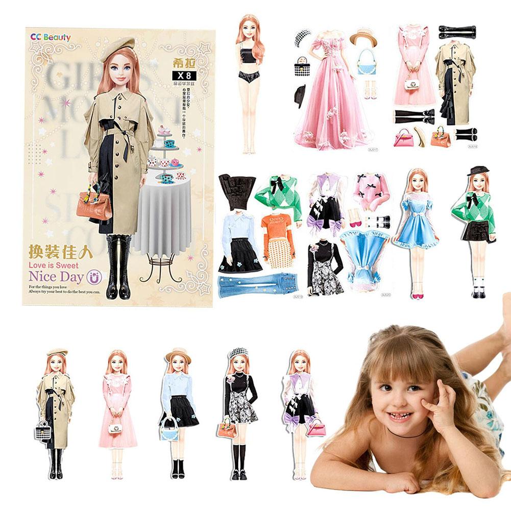 thumbnail image 2 of Ruifaya 2024 Nueva muñeca de papel de vestir princesa magnética para niñas, 2 of 7