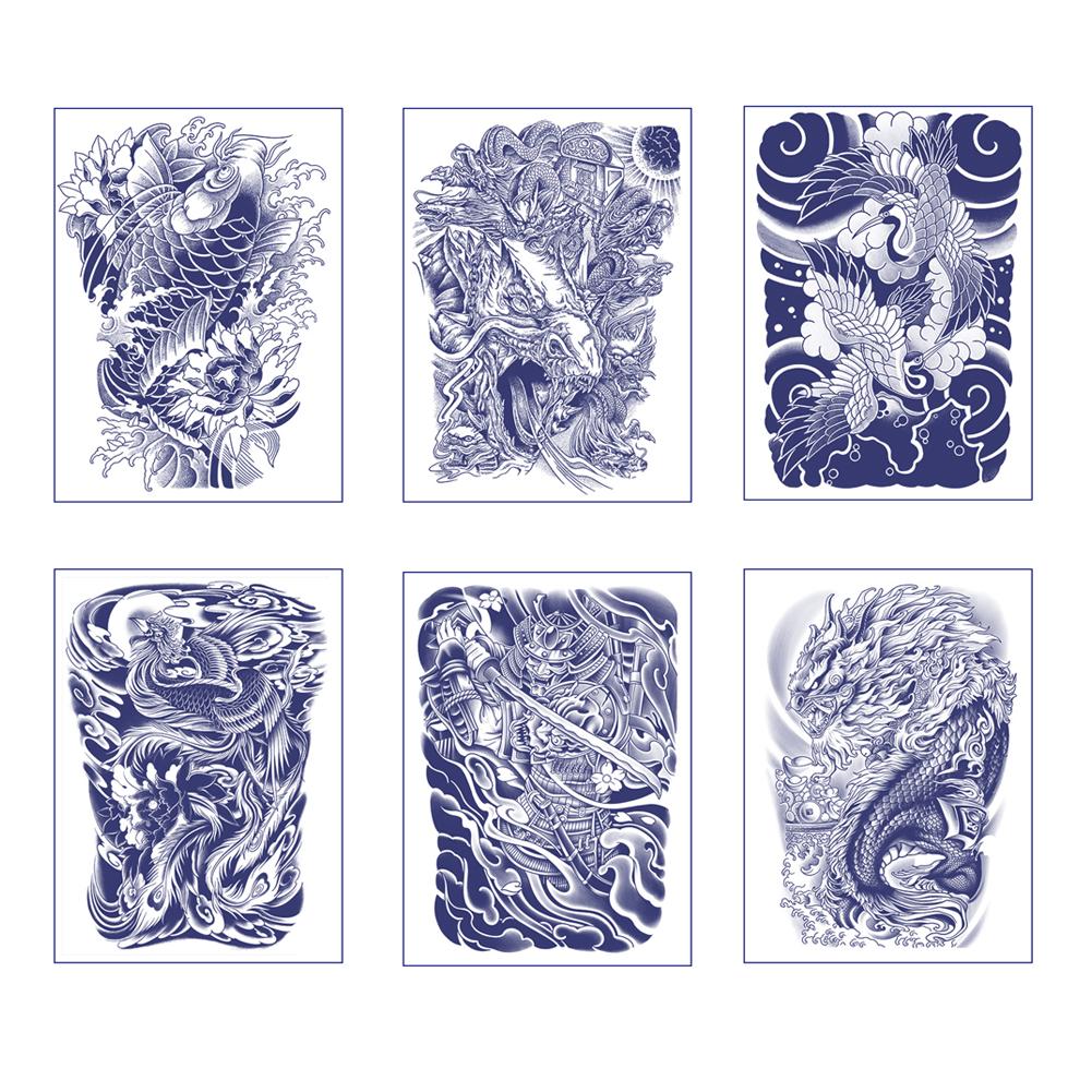 thumbnail image 2 of Wartleves Pegatinas de tatuaje semipermanentes de jugo de hierbas oscuras de dibujos animados Multigraph Mixed Desi {, 2 of 7