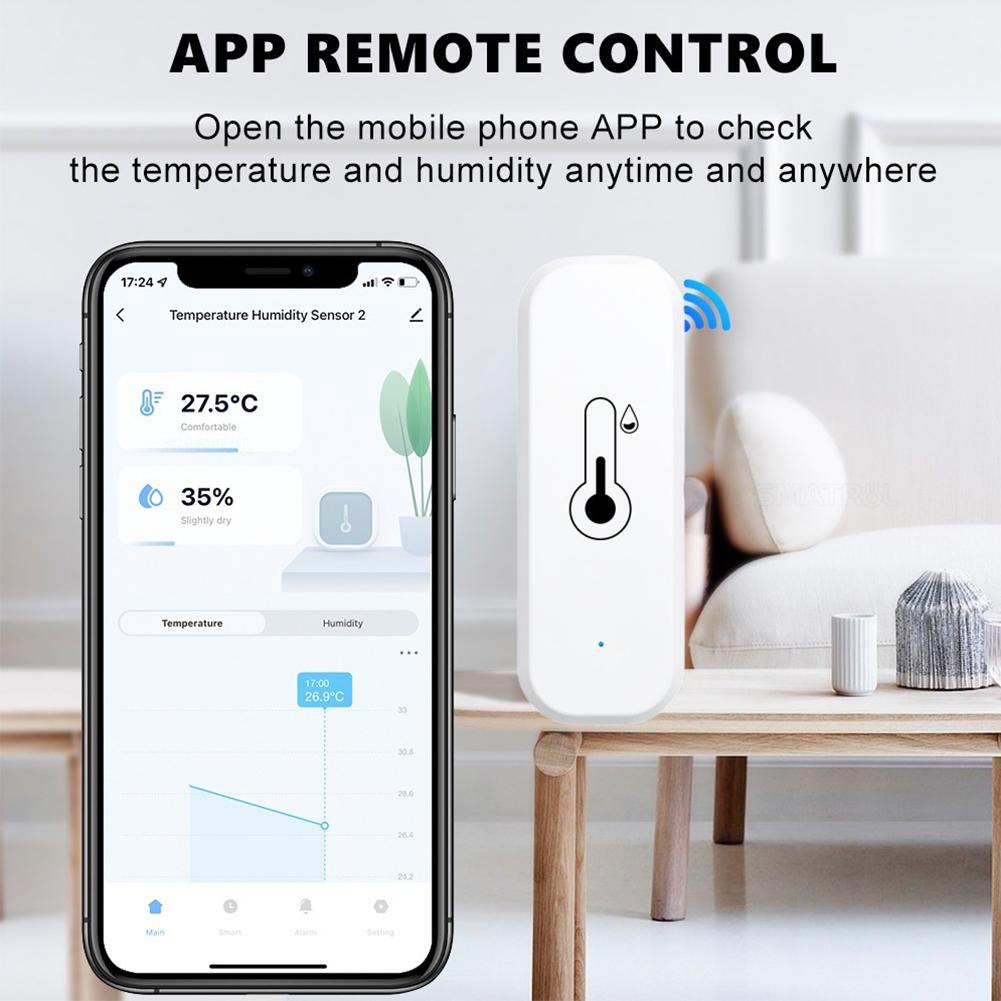 thumbnail image 2 of Ruifaya Para Alexa Tuya Smart Wifi/ZigBee Sensor de temperatura y humedad Monitor Caliente, 2 of 7