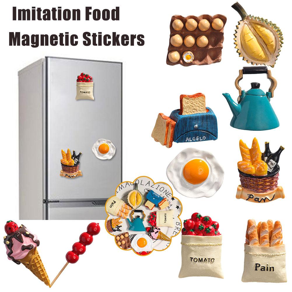 thumbnail image 2 of Wartleves Pegatinas magnéticas 3D para frigorífico, decoración, simulación de alimentos para frigorífico, 2 of 7