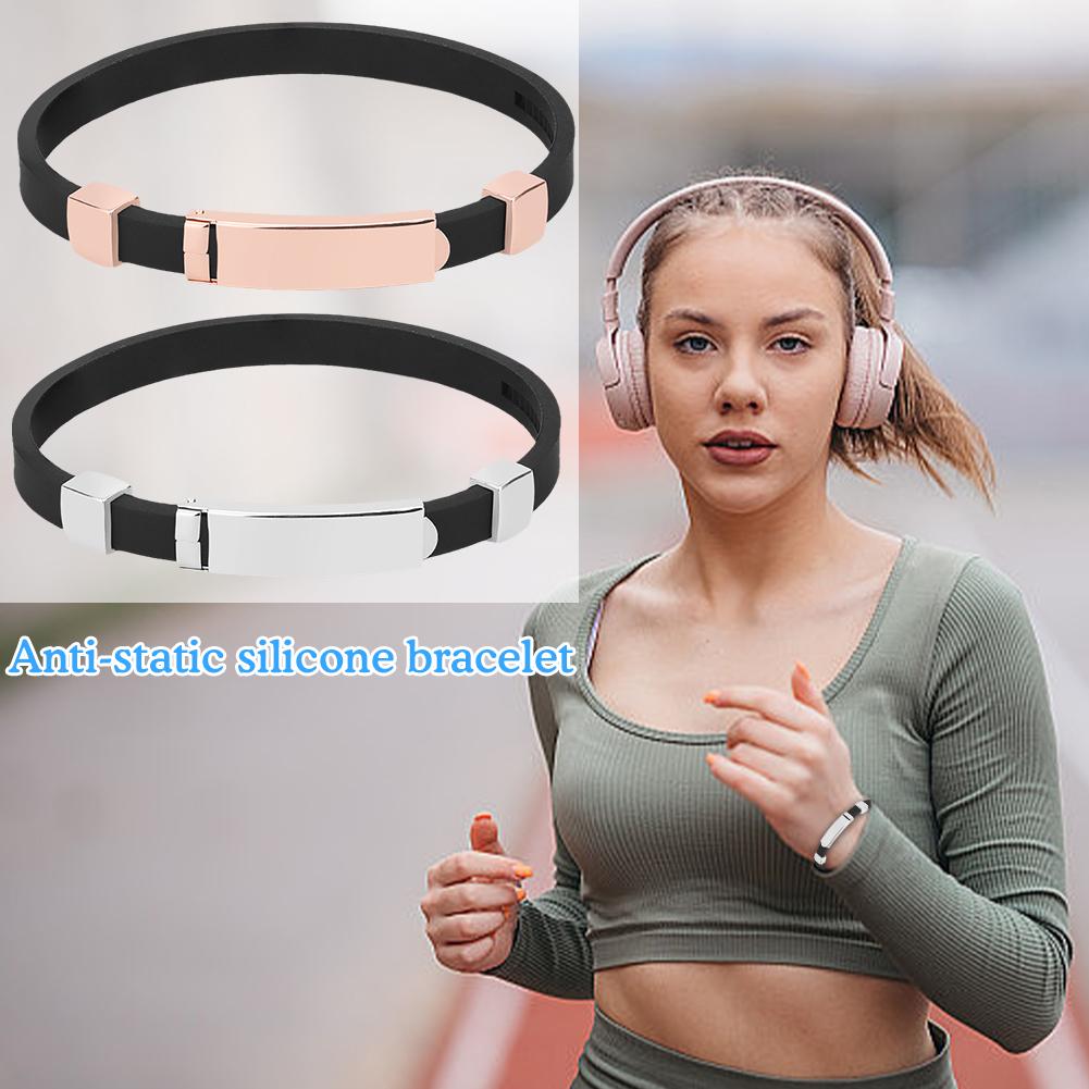 thumbnail image 3 of Wartleves Pulsera deportiva antiestática ajustable con correa de silicona y eliminador de estática, 3 of 7