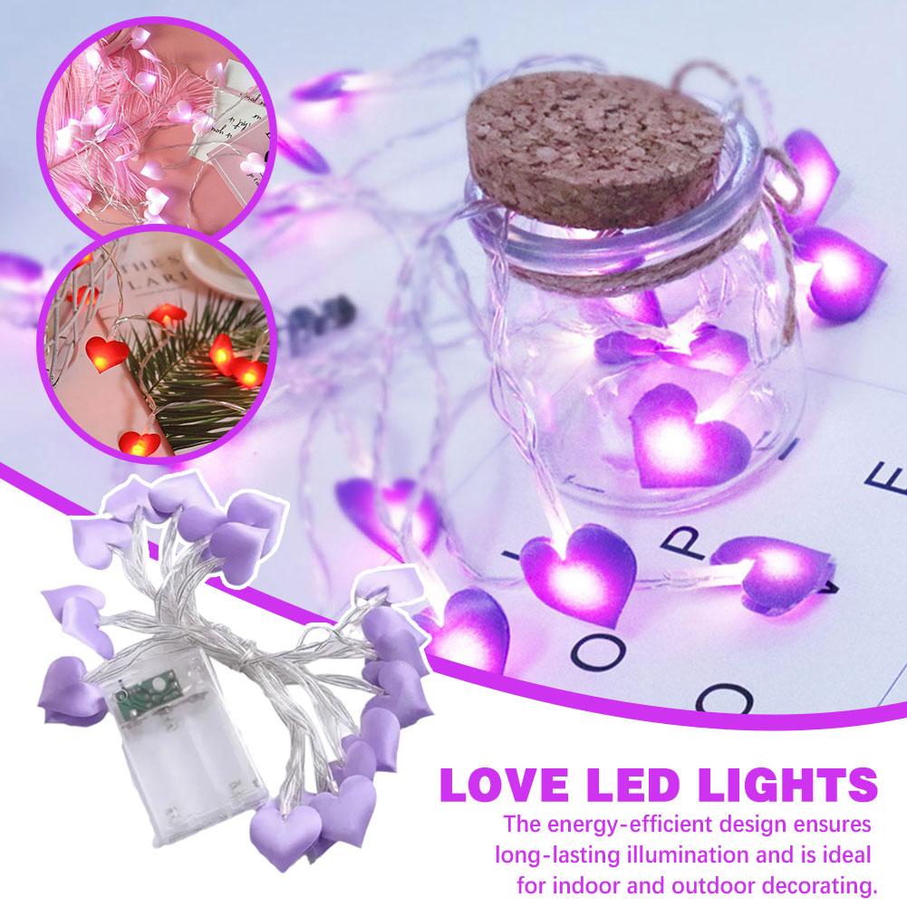 thumbnail image 2 of Wartleves Cadena de luces LED Love de 1,5 m, color rosa, morado y azul, para fiestas de Navidad, cumpleaños, L9, RÁPIDO, 2 of 7