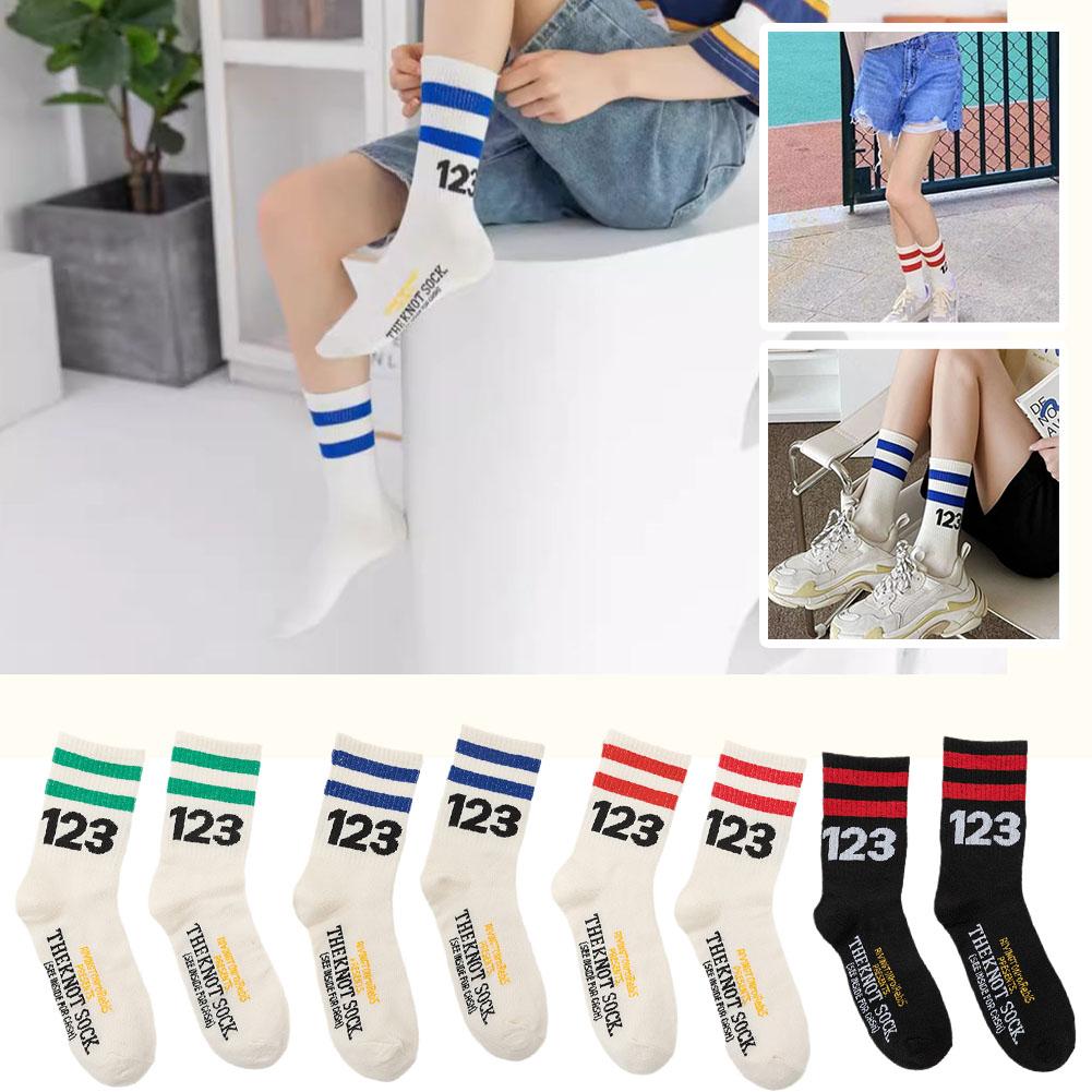 thumbnail image 4 of Ruifaya 5 pares de calcetines deportivos de algodón para hombre y mujer numerados 123 Hot O7, 4 of 7
