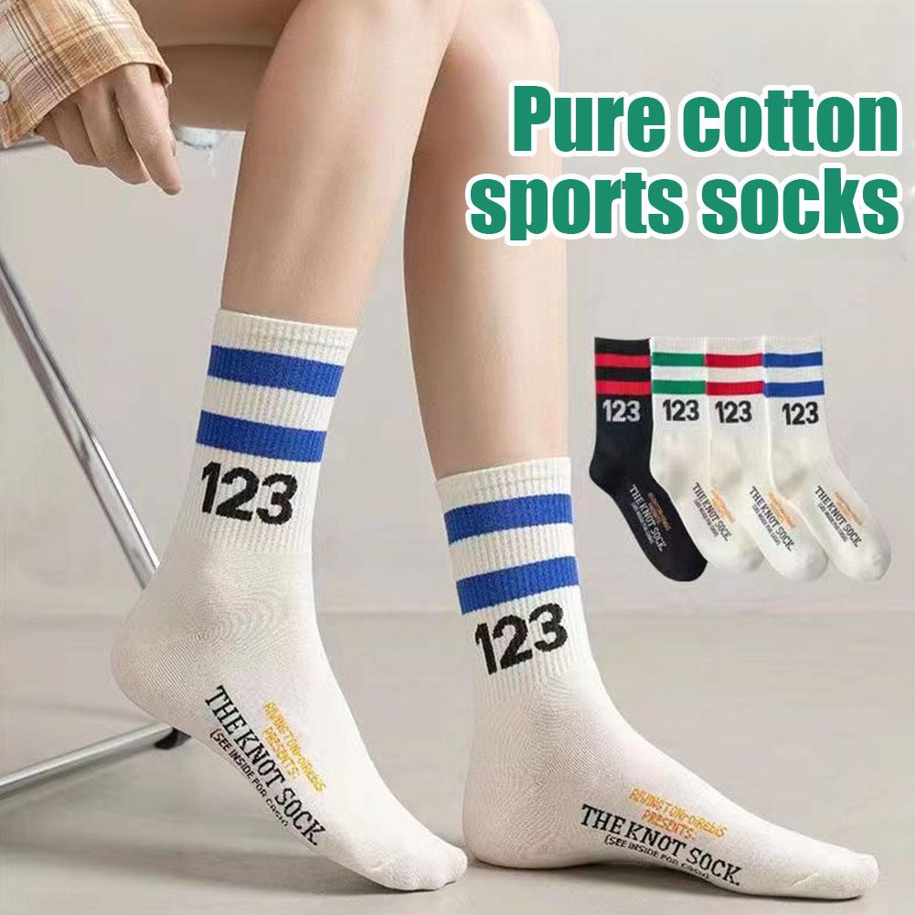 thumbnail image 3 of Ruifaya 5 pares de calcetines deportivos de algodón para hombre y mujer numerados 123 Hot O7, 3 of 7