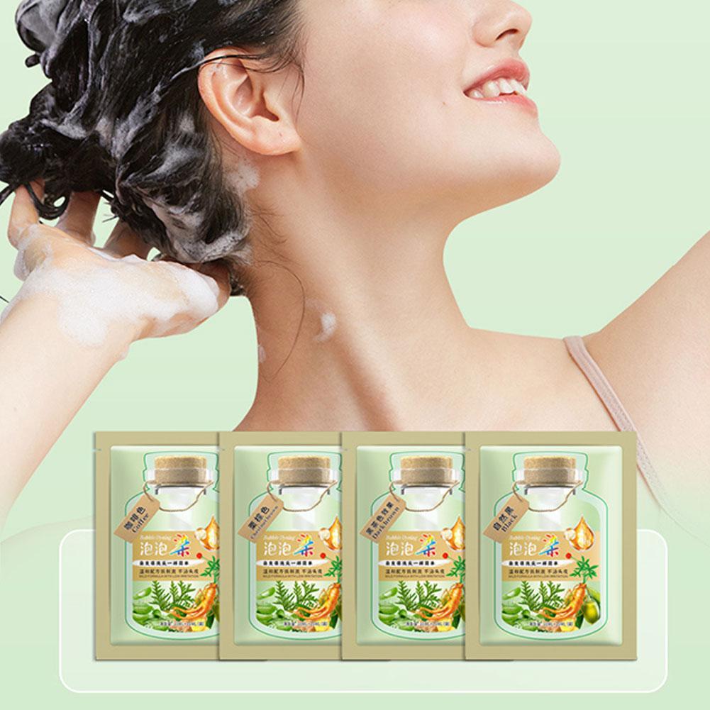 thumbnail image 2 of SGACAI 10 bolsas/caja Tinte para el cabello con burbujas de plantas naturales Champú para teñir el cabello Largo y caliente I3, 2 of 7