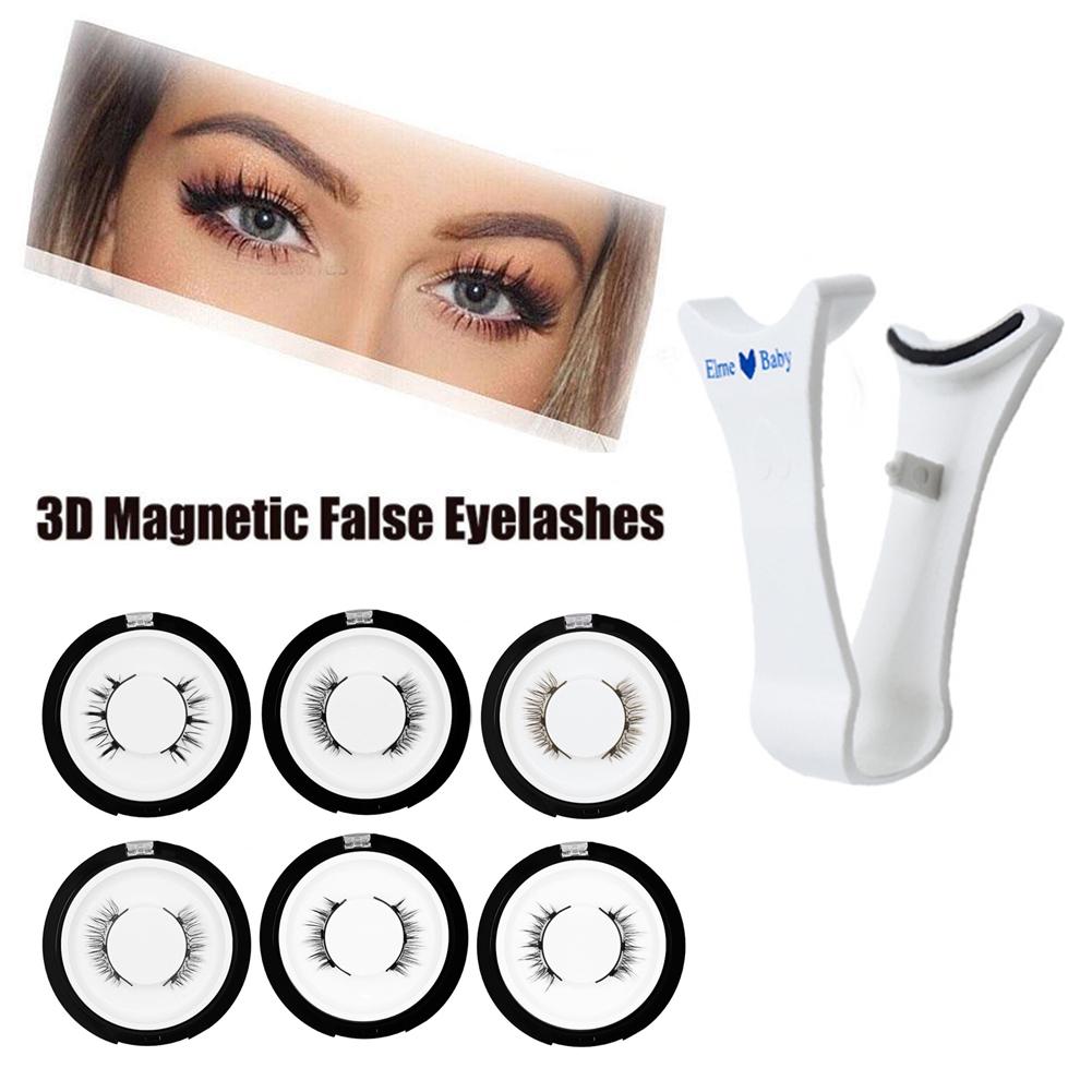 thumbnail image 5 of Ruifaya Pestañas postizas magnéticas para maquillaje, 1 par, 3D, naturales, con clip, T1, 5 of 7