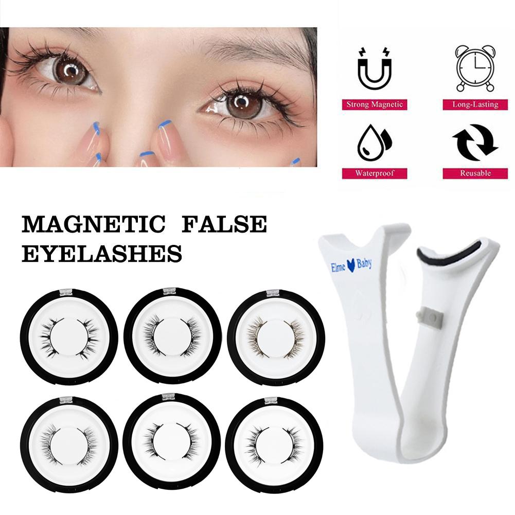 thumbnail image 2 of Ruifaya Pestañas postizas magnéticas para maquillaje, 1 par, 3D, naturales, con clip, T1, 2 of 7