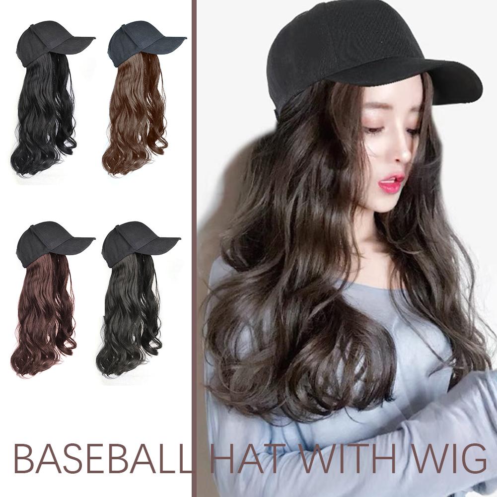 thumbnail image 2 of SGACAI Pelucas largas de 60 cm, gorra de béisbol, peluca, cabello largo y rizado, gorra recta, sombrero, peluca, cabello Z09 ✨υ, 2 of 7