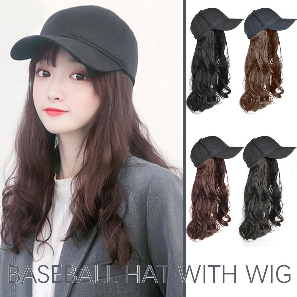 thumbnail image 3 of SGACAI Pelucas largas de 60 cm, gorra de béisbol, peluca, cabello largo y rizado, gorra recta, sombrero, peluca, cabello Z09 ✨υ, 3 of 7