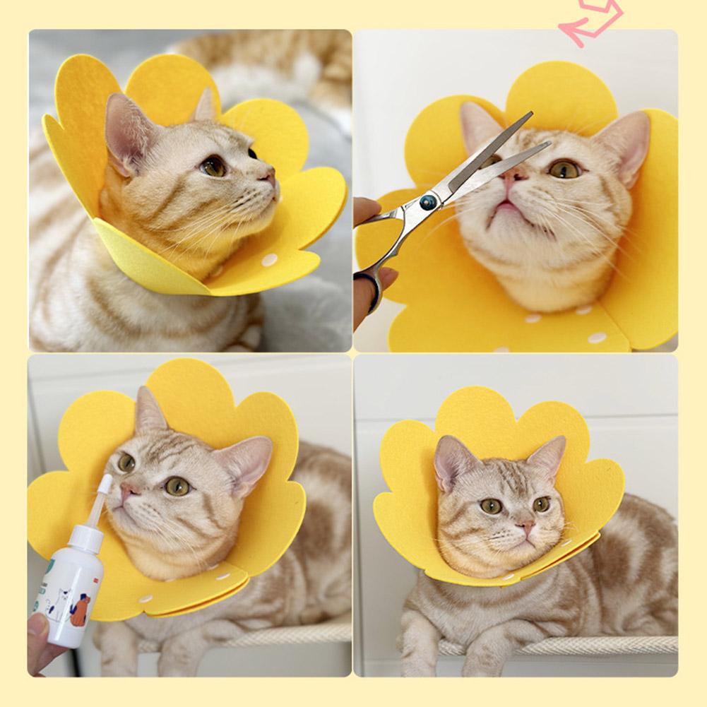 thumbnail image 2 of Ruifaya Collar de flores para perros y gatos con cono suave de fieltro, antimordeduras, ajustable, 2 of 7