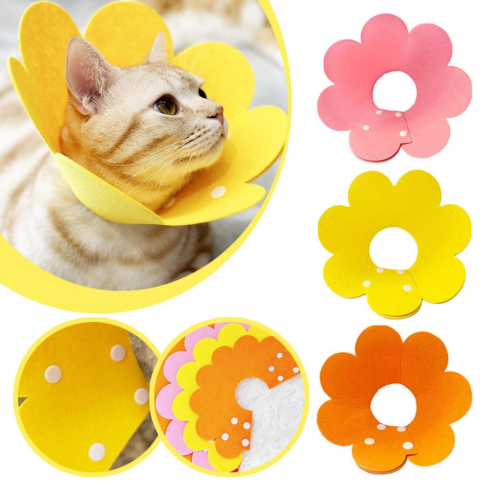 thumbnail image 4 of Ruifaya Collar de flores para perros y gatos con cono suave de fieltro, antimordeduras, ajustable, 4 of 7