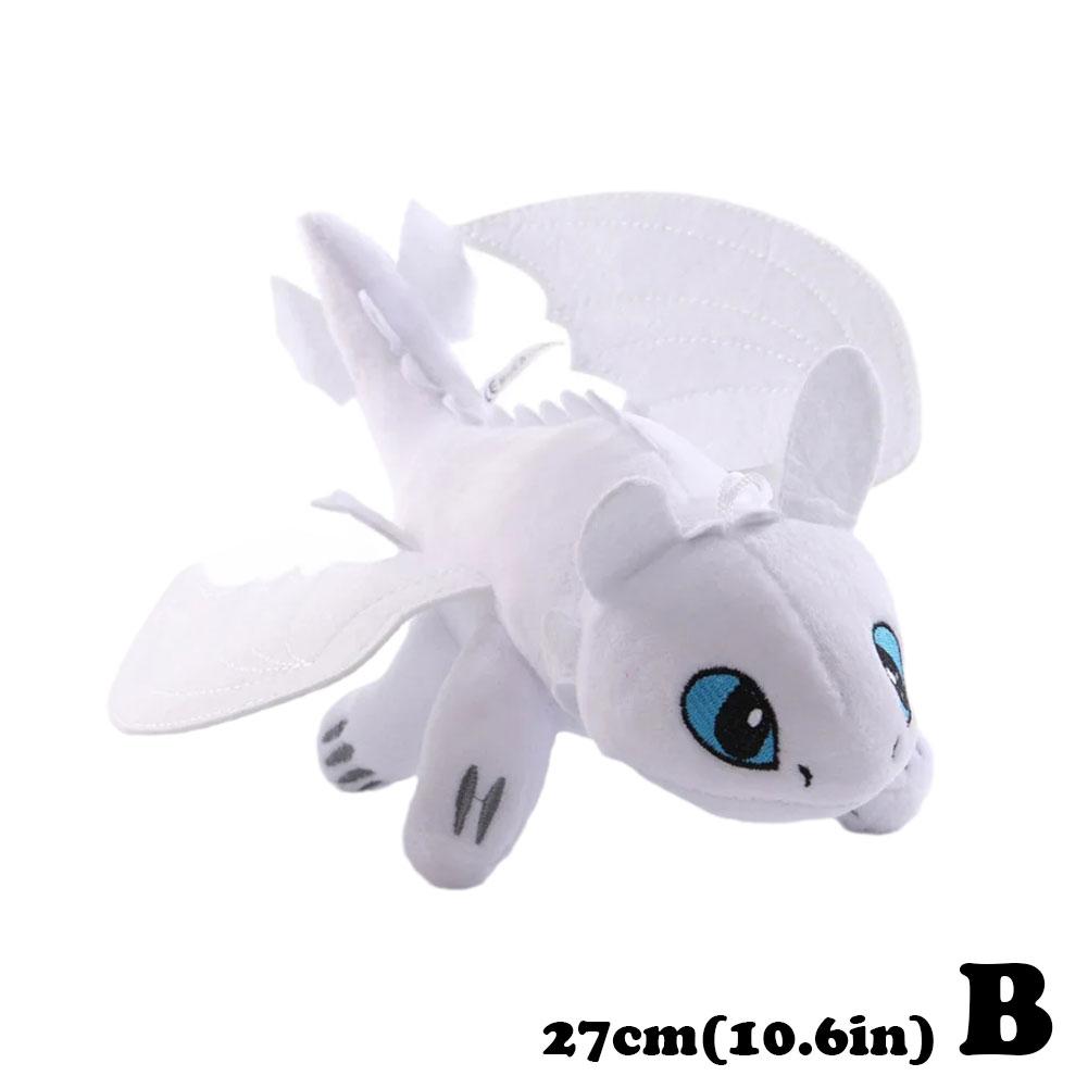 thumbnail image 1 of Peluche de dinosaurio domesticado de Furia Nocturna, Dragón Blanco y Negro, Desdentado, Furia Luminosa, 1 of 2