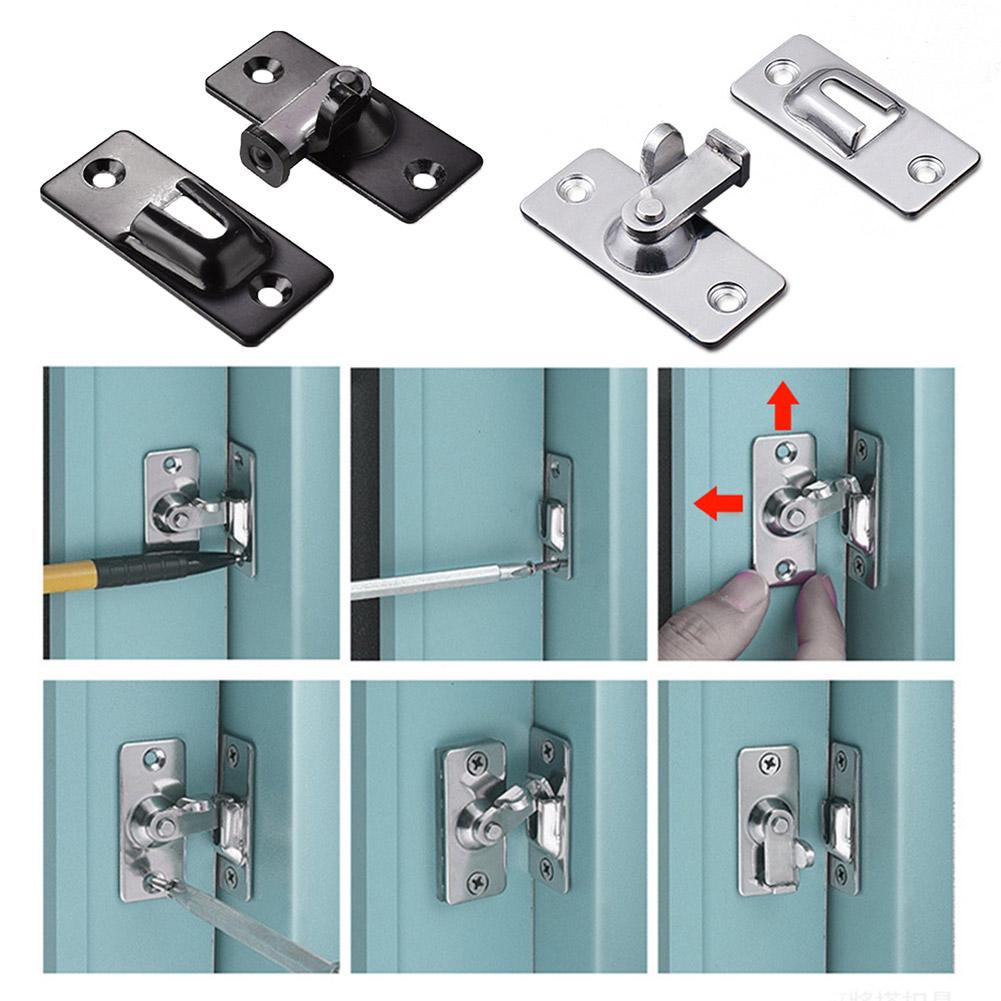 thumbnail image 2 of Ruifaya Pestillo de acero inoxidable de 90 grados: pestillo de seguridad para puerta deslizante en ángulo recto, 2 of 7