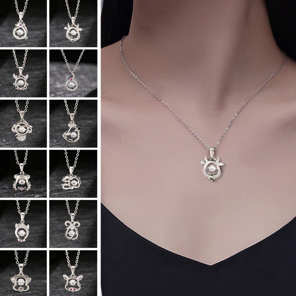 thumbnail image 4 of SGACAI Collar de estilo chino con 12 animales, cadena ajustable para el cuello para mujer, 4 of 7