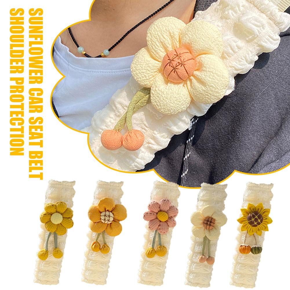 thumbnail image 2 of SGACAI Funda para cinturón de seguridad de coche con diseño de girasol, almohadilla para el hombro para cinturón de seguridad, suave y bonita, lote K8, 2 of 7