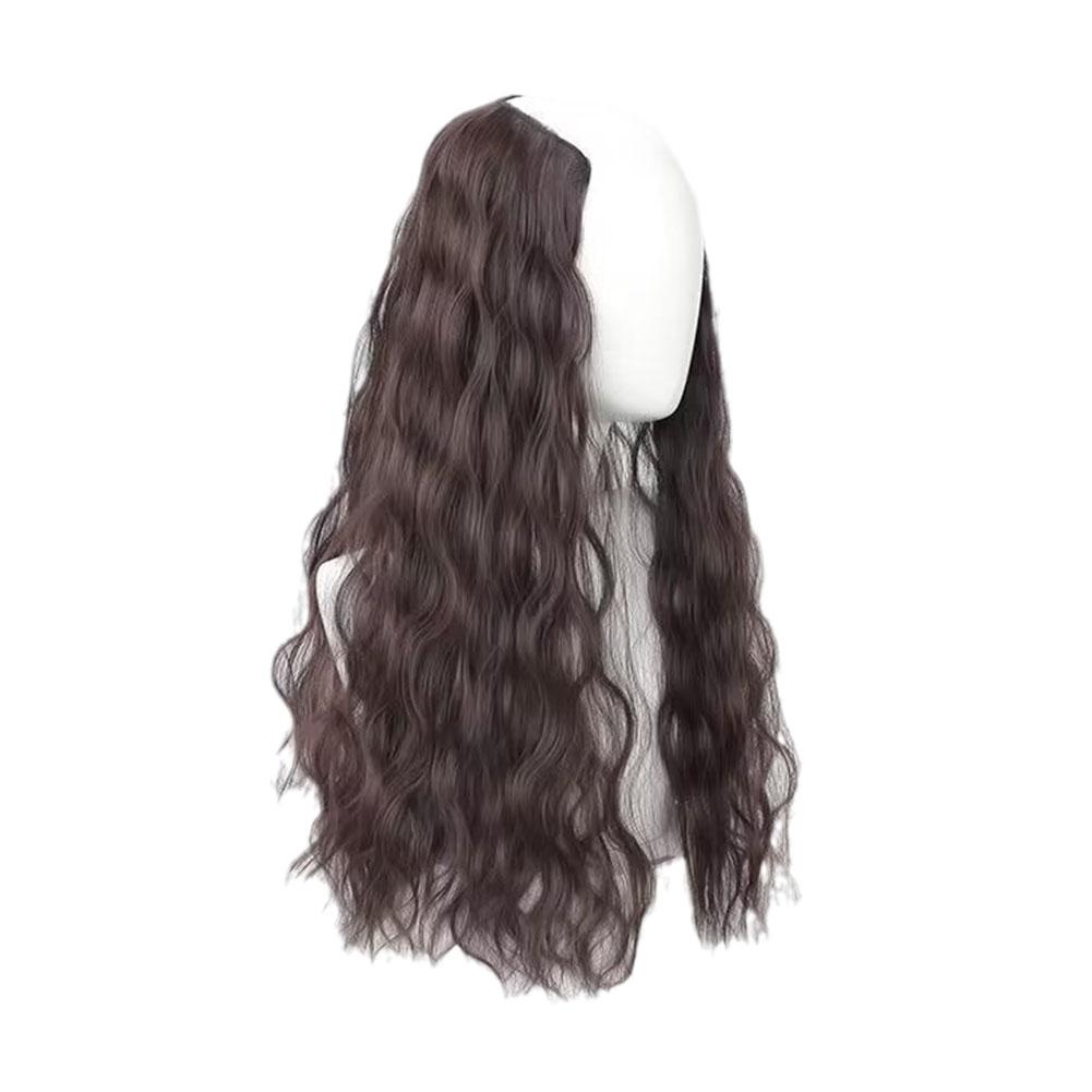thumbnail image 4 of Ruifaya Peluca femenina de 45 cm, 55 cm y 65 cm con cabello largo y rizado, onda en forma de U, una pieza esponjosa O9 Z (▲, 4 of 7