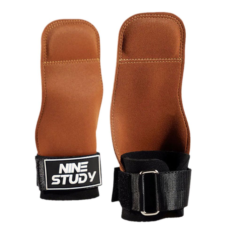 Description Picture 3 of itemDouble Layers PU Leather Gloves Wrist Straps for Weight lifting Grips Women Men GYM Deadlift Training Bench Press Pull-up Gloves