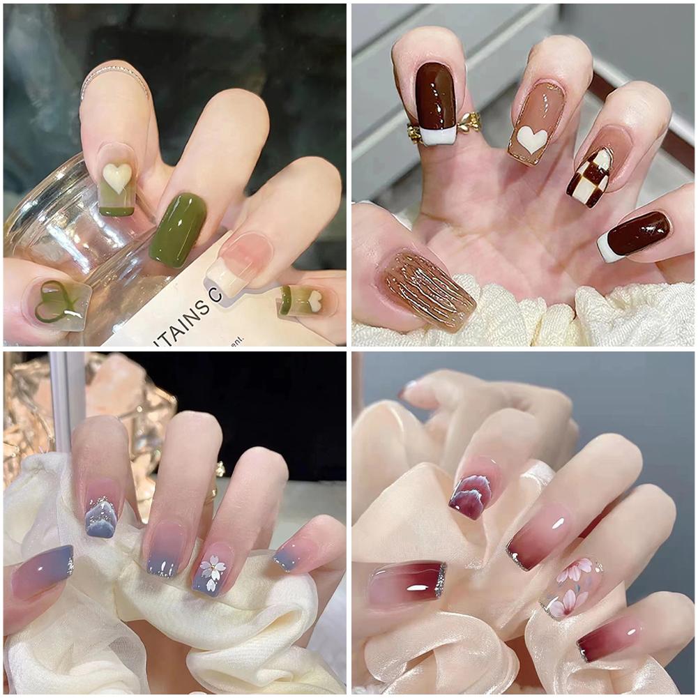 thumbnail image 3 of SGACAI Uñas postizas postizas Puntas de uñas completas Uñas acrílicas artificiales Pegamento de arte estadounidense con uñas, 3 of 7