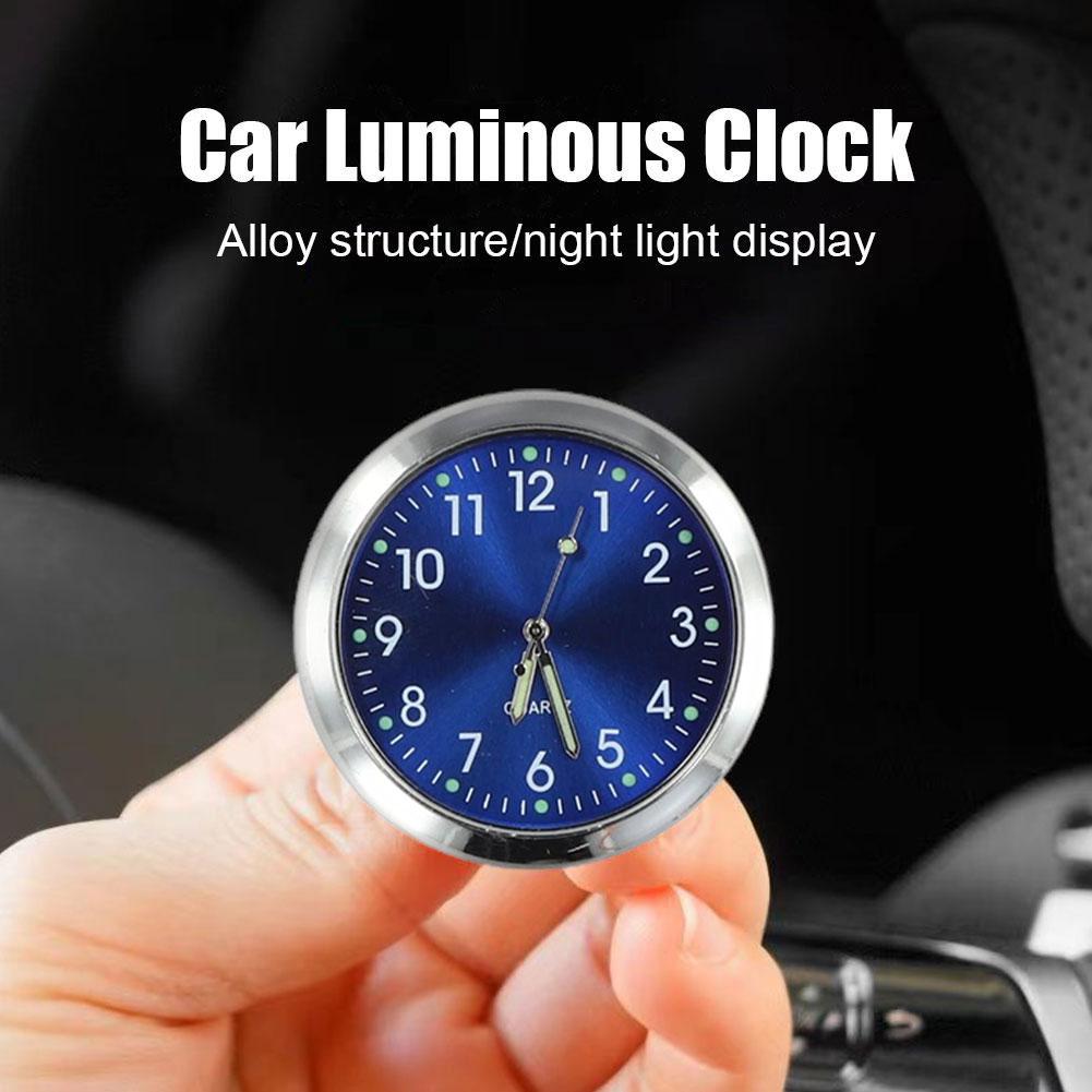 thumbnail image 2 of Wartleves Reloj analógico de cuarzo luminoso de bolsillo pequeño con adhesivo para coche o barco, 2 of 7
