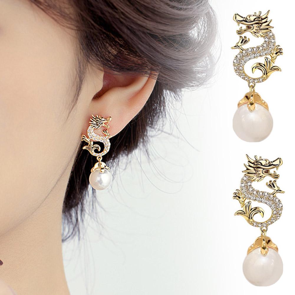 thumbnail image 3 of Ruifaya Pendientes de cuentas colgantes de dragón, pendientes de dragón, pendientes de Año Nuevo 2024 para mujer, 3 of 7