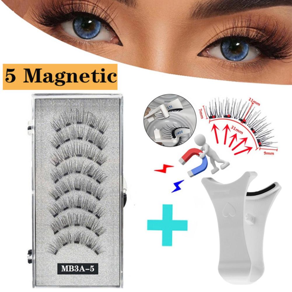 thumbnail image 4 of Wartleves Juego de 5 pares de pestañas magnéticas con clip rizador y kit Quantum para pestañas postizas 3D, 4 of 7